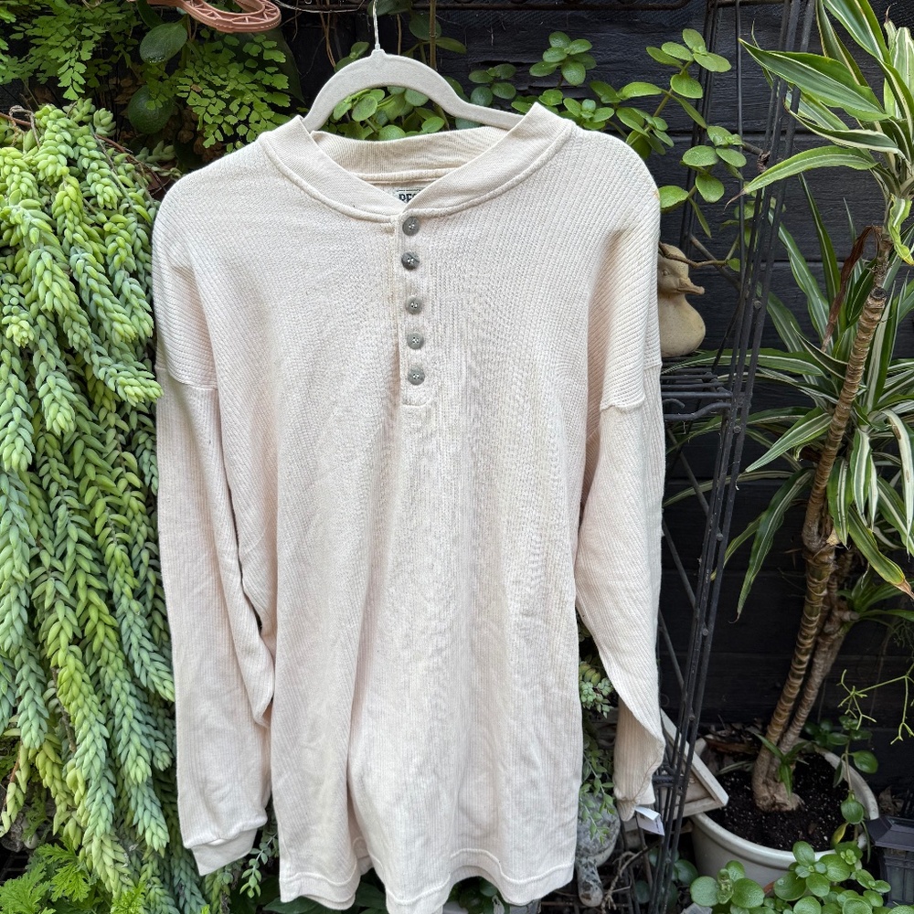 RESERVOIR Waffle Knit Oversized HenleY